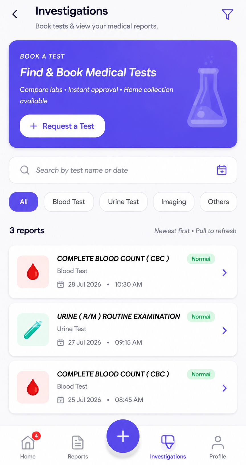 Investigations Screen